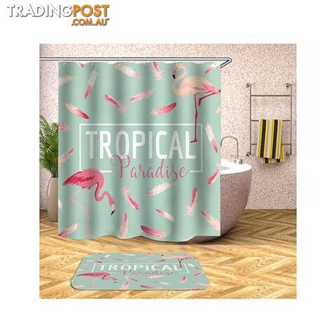 Tropical Paradise Flamingo Shower Curtain - Curtain - 7427046016520