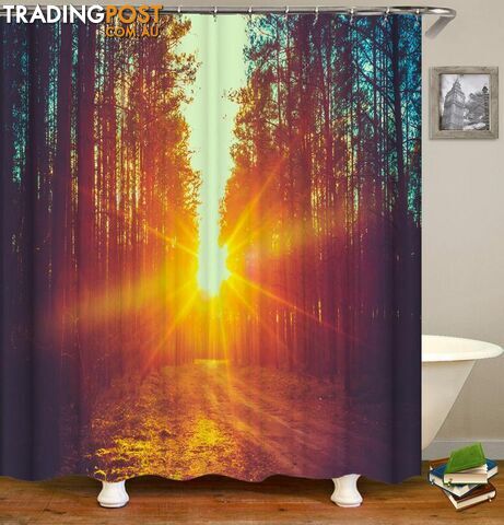 Sunset In The Woods Shower Curtain - Curtains - 7427045924826