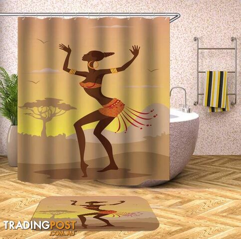 Dancing African Woman Shower Curtain - Curtains - 7427046052337