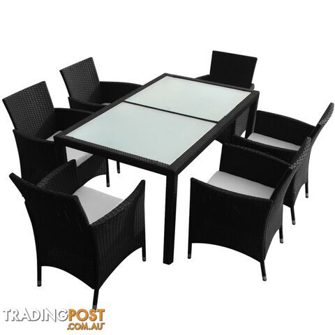 Garden Furniture Poly Rattan Set (13 Pcs) - Black - Unbranded - 4326500418982