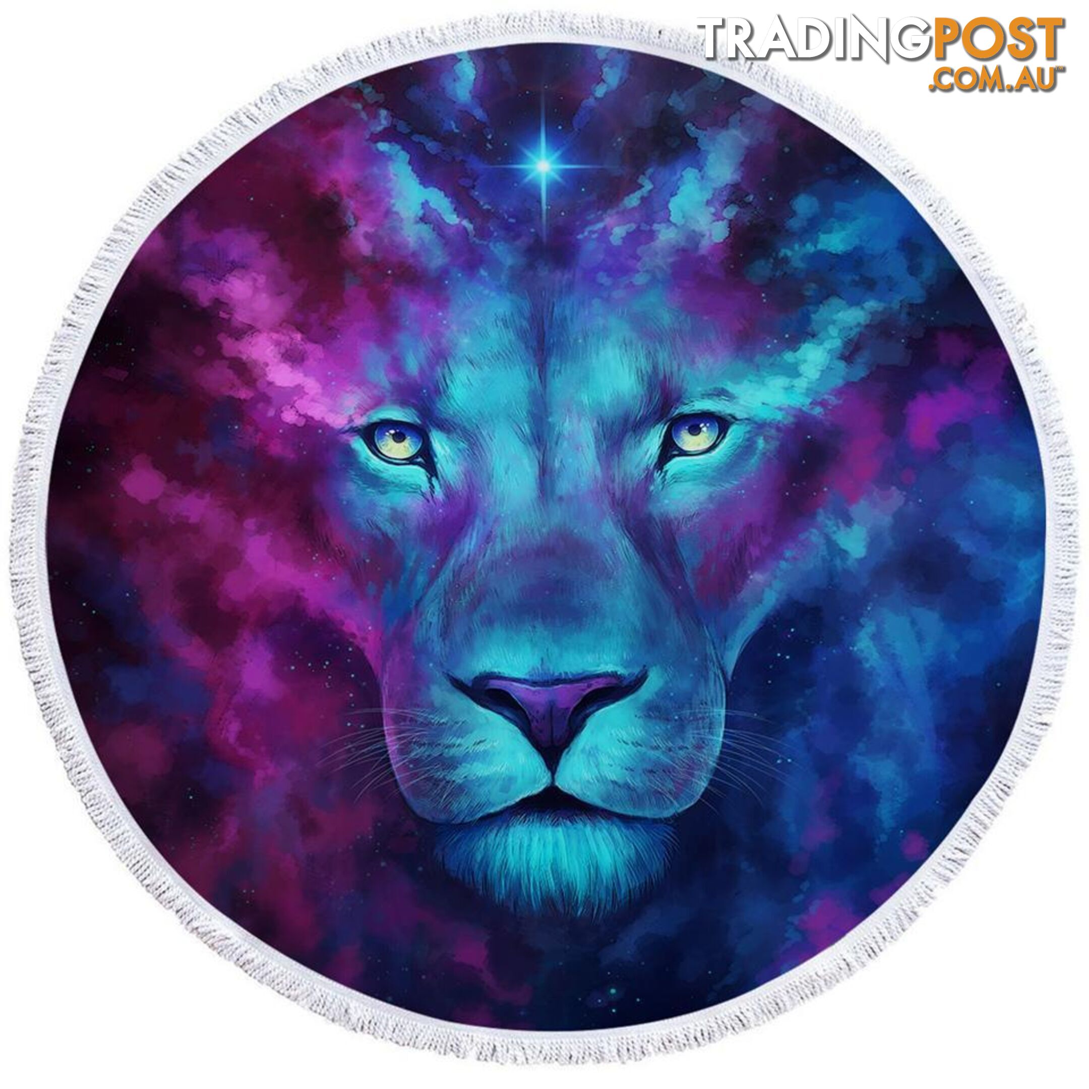 Space Colors Lion Art Beach Towel - Towel - 7427046312554