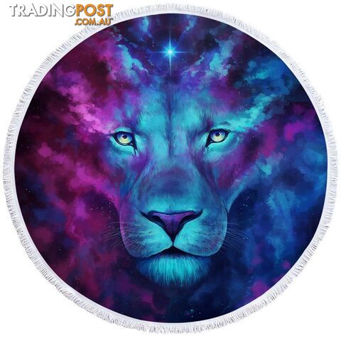 Space Colors Lion Art Beach Towel - Towel - 7427046312554