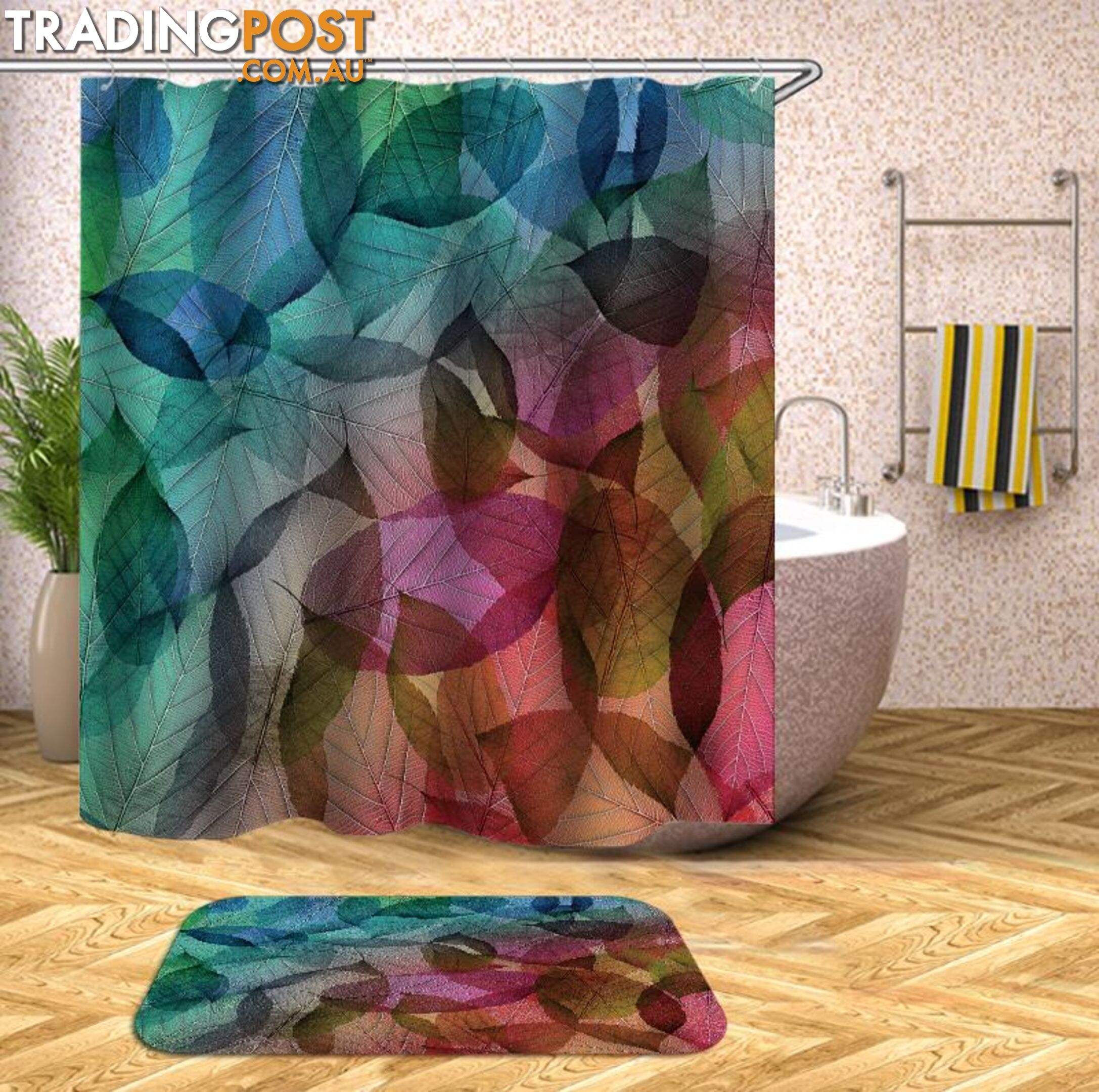 Colorful Leaves Shower Curtain - Curtain - 7427045995864