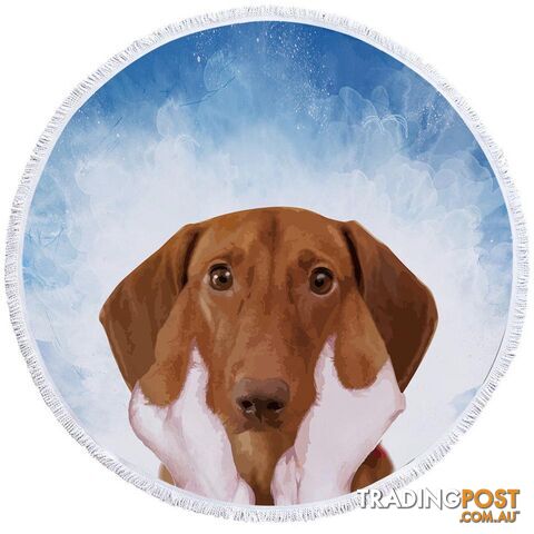 Painted Cute Dog Beach Towel - Towel - 7427046318228