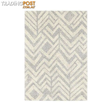 Heat Set Cut Pile Harlem Grey And Cream Rug - Unbranded - 787976629755