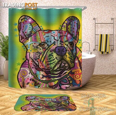 Colorful Bulldog Shower Curtain - Curtain - 7427046286121