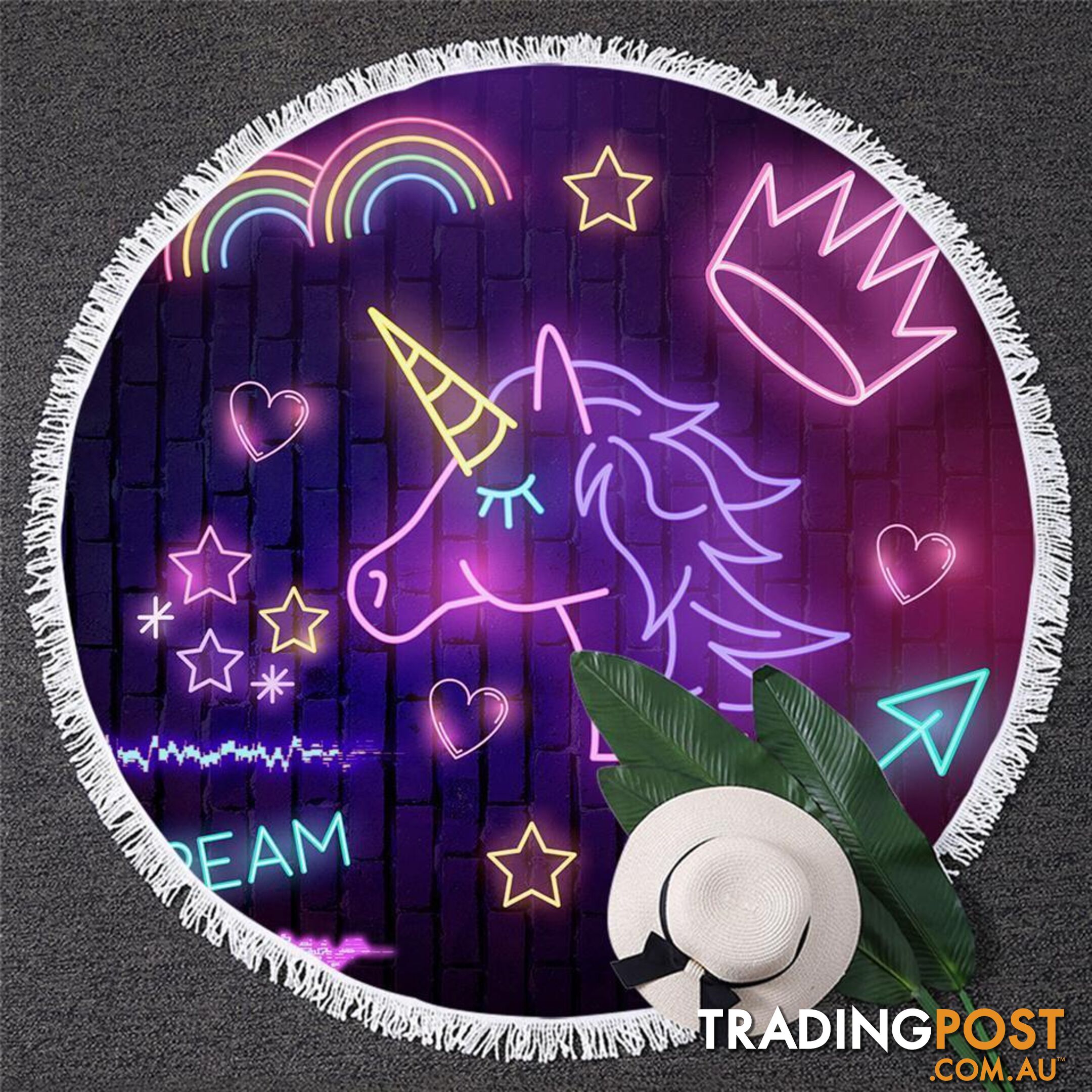 Neon Unicorn Beach Towel - Towel - 7427046332644