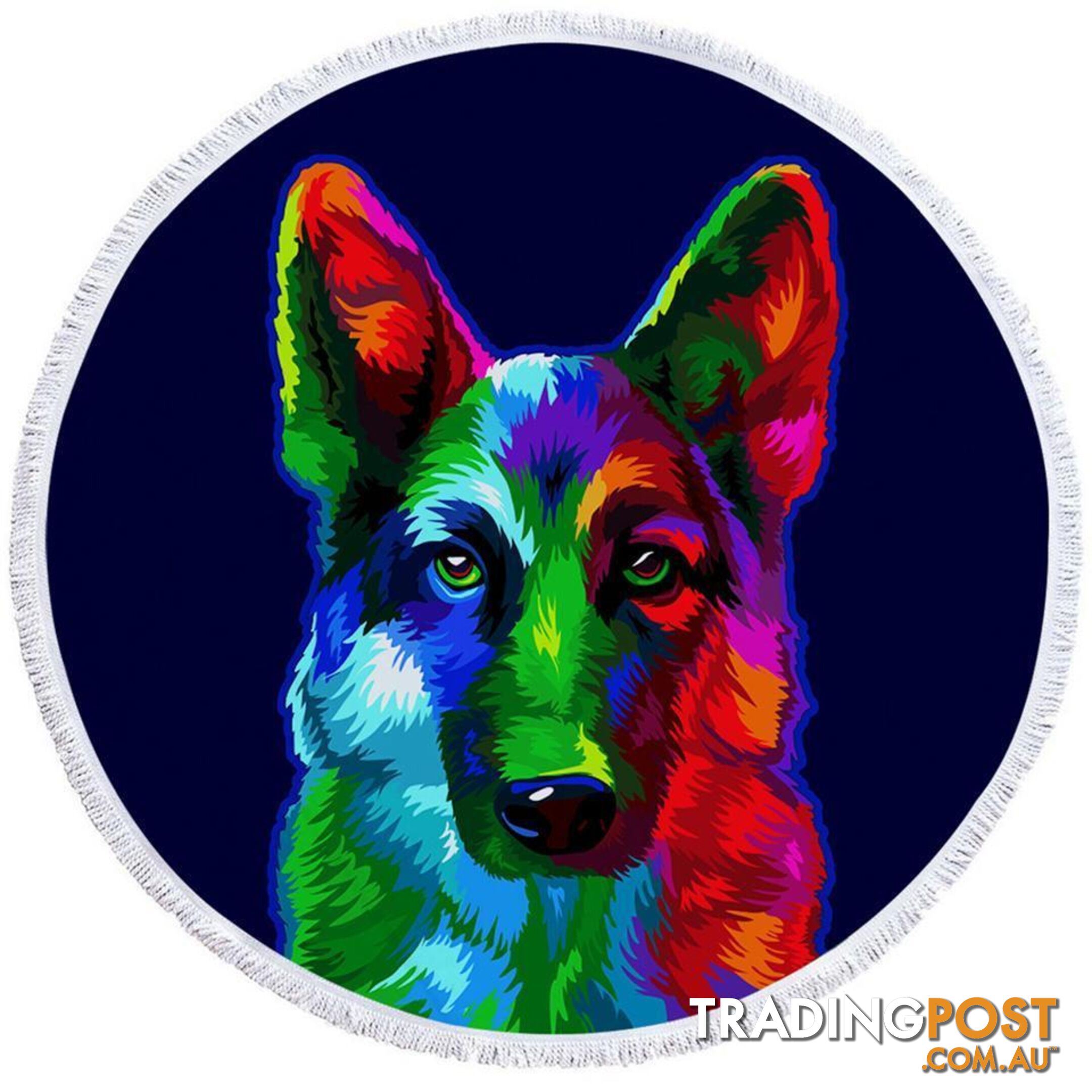 Colorful German shepherd Beach Towel - Towel - 7427046309301