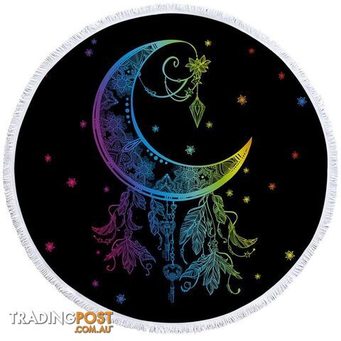 Persian Art Moon Beach Towel - Towel - 7427046319058