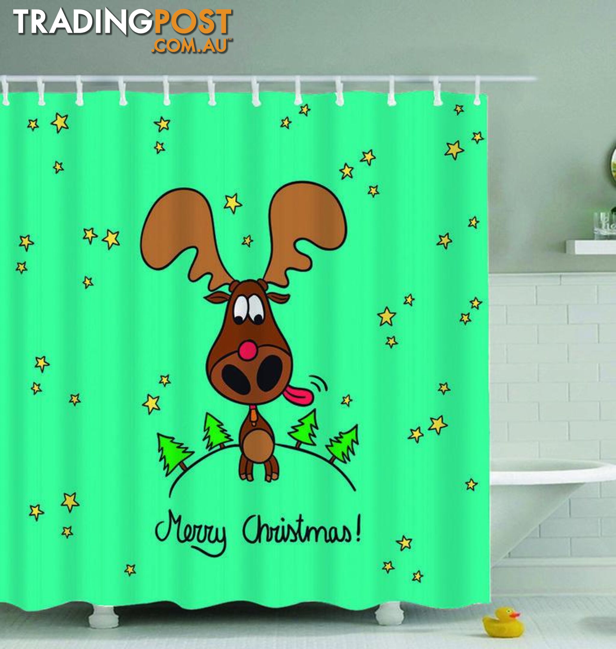 Christmas Moose Shower Curtain - Curtain - 7427045968288