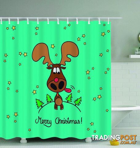 Christmas Moose Shower Curtain - Curtain - 7427045968288