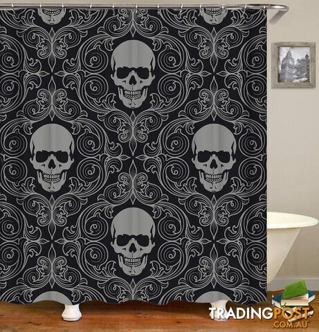 Four Skulls Pattern Shower Curtain - Curtain - 7427045989320