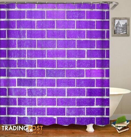 Purple Brick Wall Shower Curtain - Curtain - 7427045987838