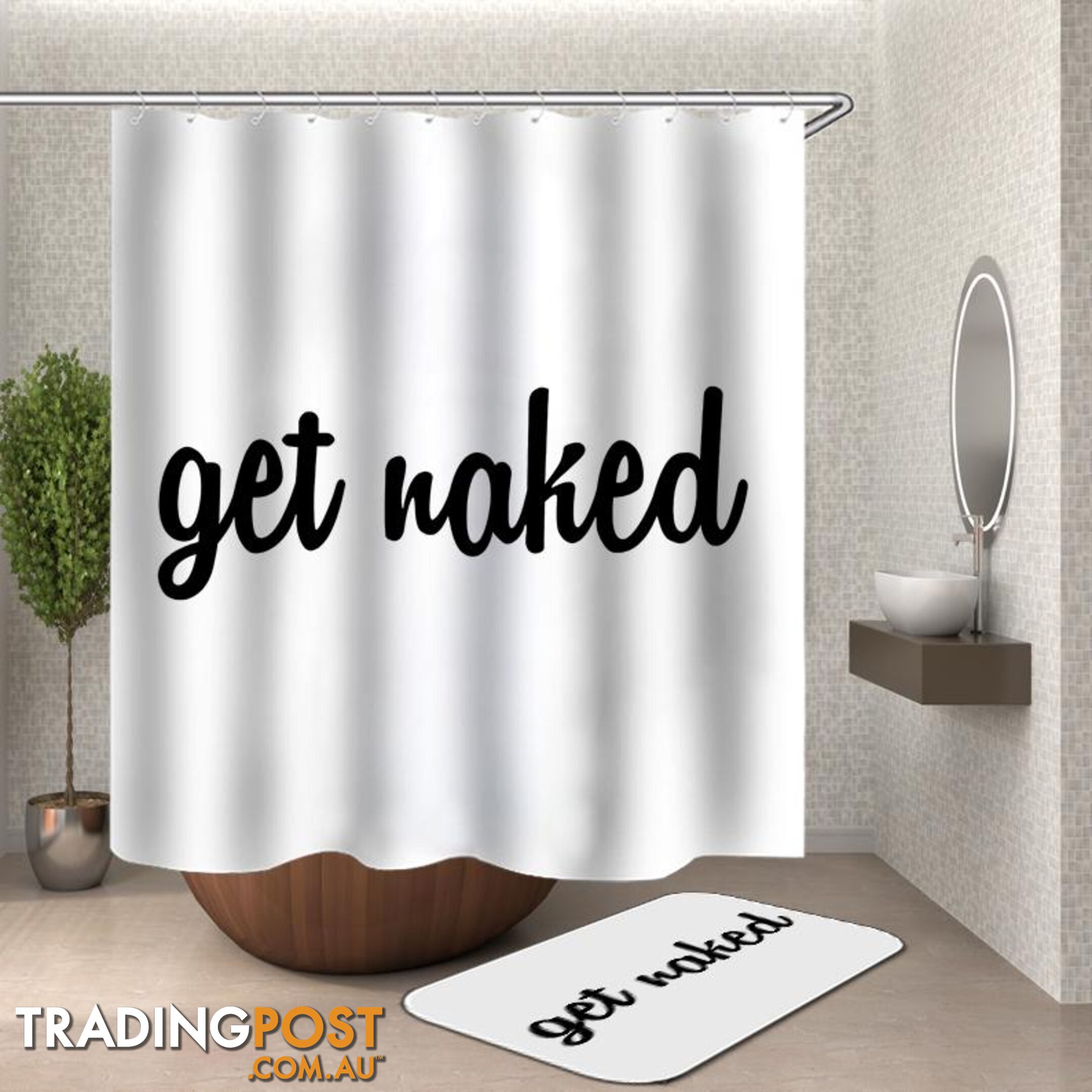 Get Naked Shower Curtain - Curtain - 7427046107129