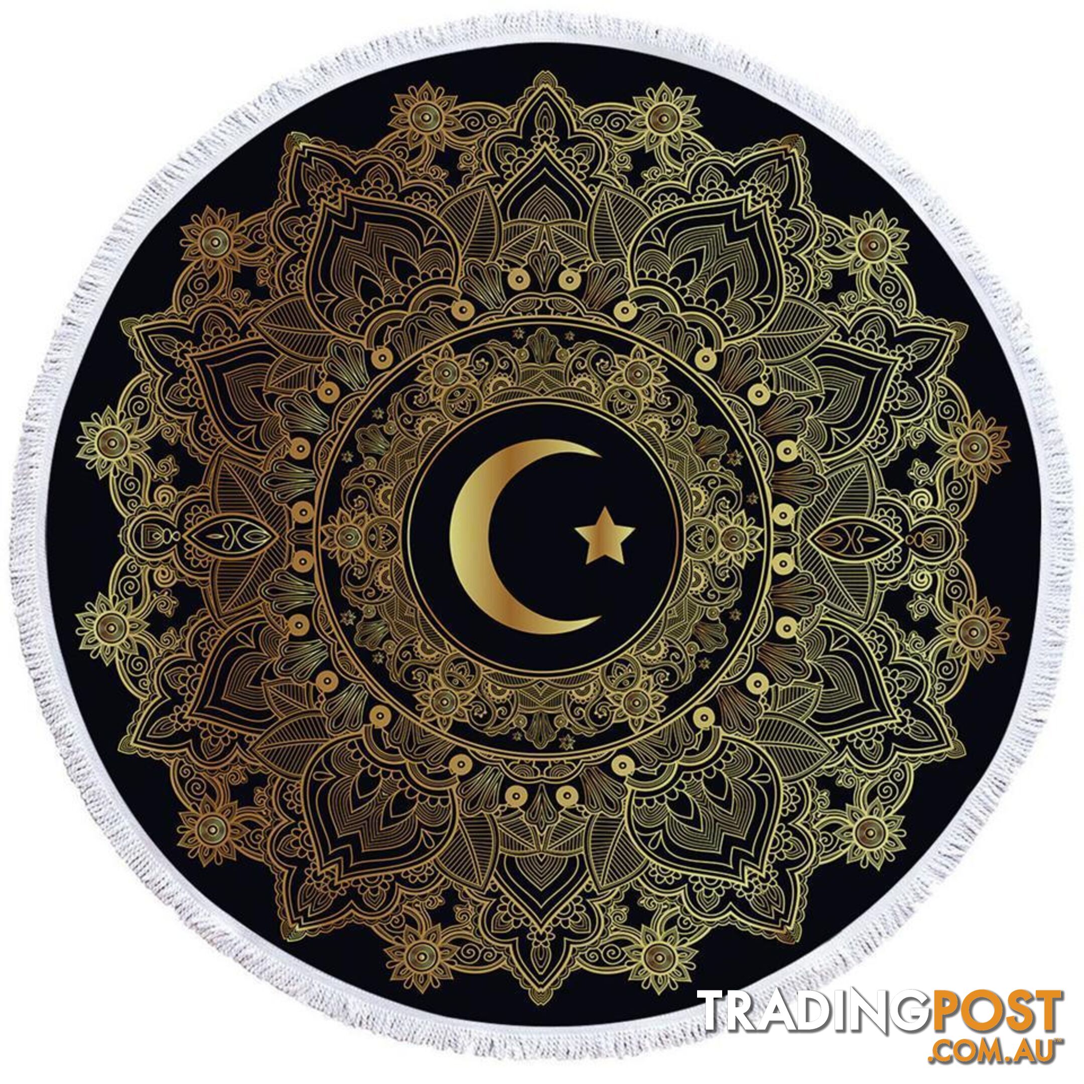 Gold Moon and Star Beach Towel - Towel - 7427046327473