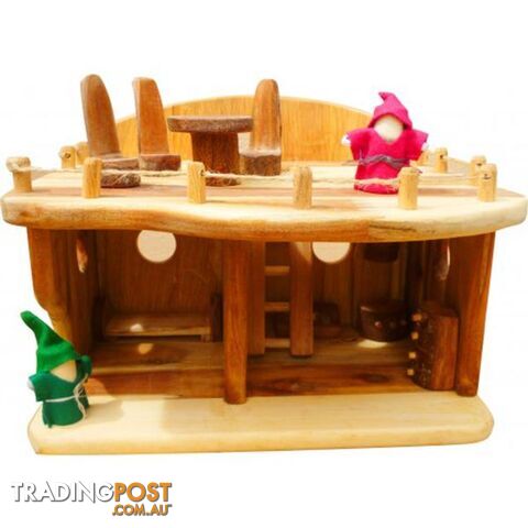 Medium Wooden Dollhouse - Qtoys - 8936074268577