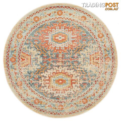 Legacy Round Mavi Turuncu Rug - Unbranded - 9375321884167