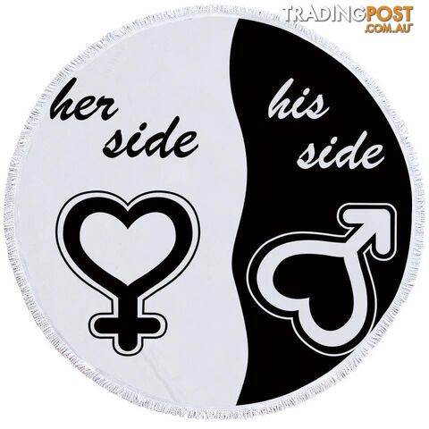 Her Side His Side Beach Towel - Towel - 7427046326018