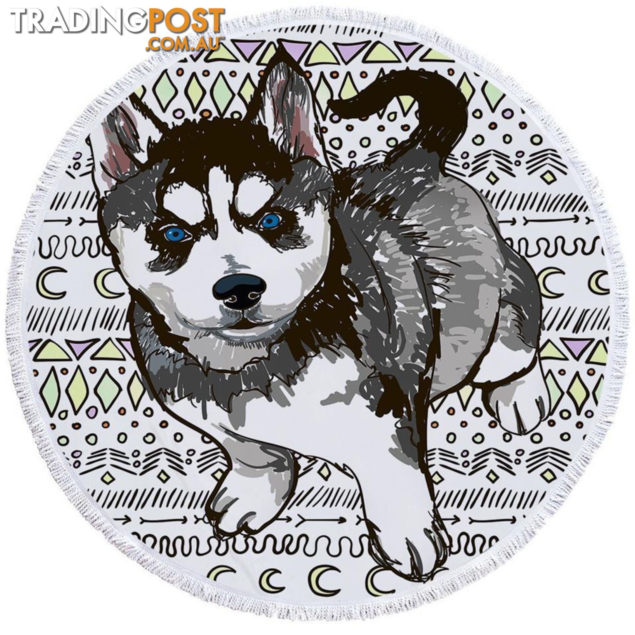 Husky Puppy Beach Towel - Towel - 7427046316101