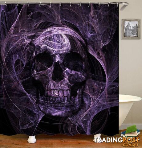 Purplish Demon Skull Shower Curtain - Curtains - 7427046026529