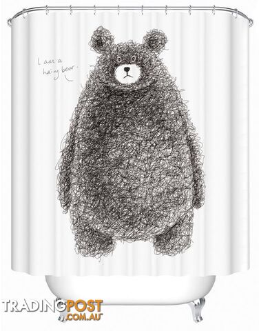 Hairy Fat Bear Shower Curtain - Curtain - 7427005903311