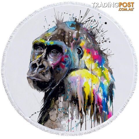 Art Painting Gorilla Beach Towel - Towel - 7427046330442