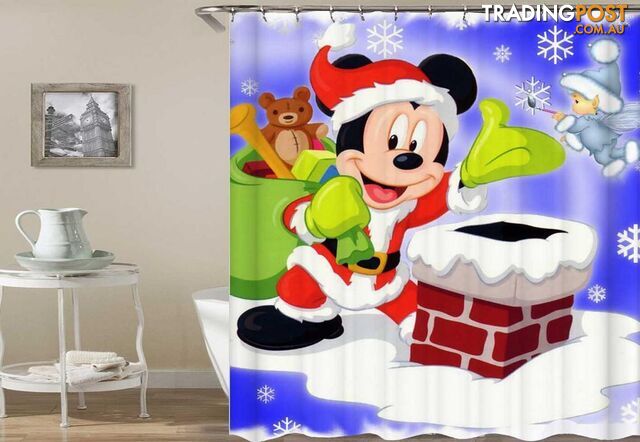 Santa Mickey Mouse Shower Curtain - Curtains - 7427046061131