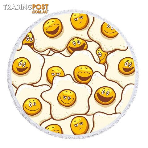 Funny Emoji Eggs Beach Towel - Towel - 7427046330671