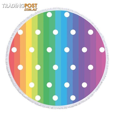 Rainbow Polka Dot Beach Towel - Towel - 7427046334792