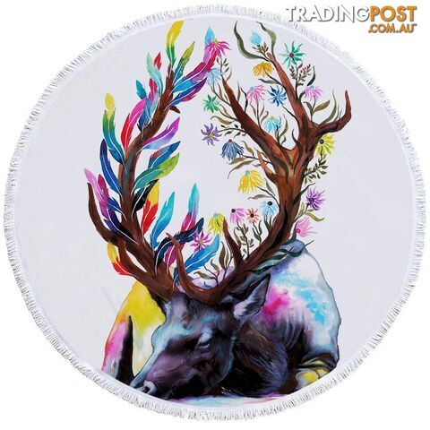 Art Painting Deer Beach Towel - Towel - 7427046330152