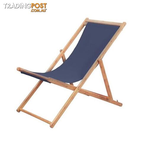 Folding Beach Chair Fabric And Eucalyptus Wooden Frame - Unbranded - 8718475613763