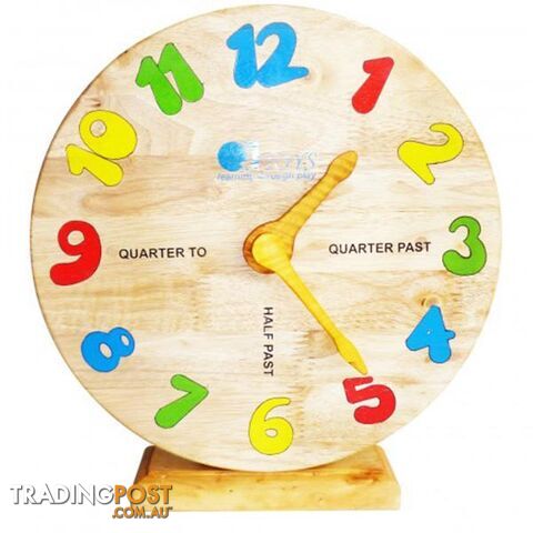Wooden Clock - Qtoys - 8936074262148