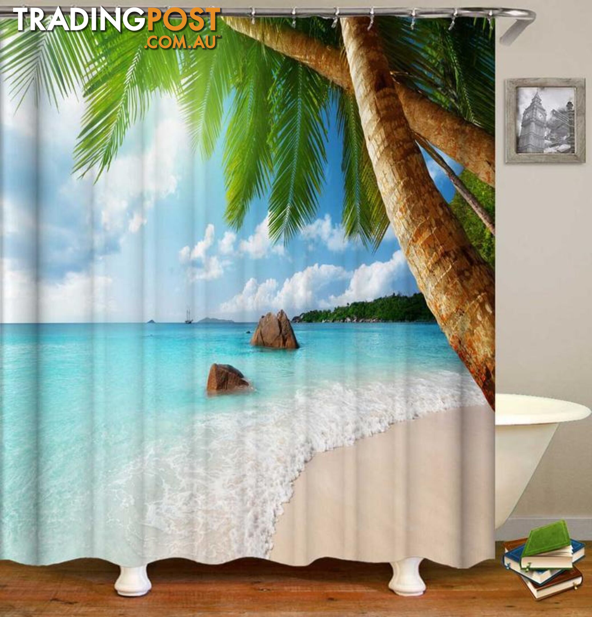 Tropical Beach Shower Curtain - Curtain - 7427046076760