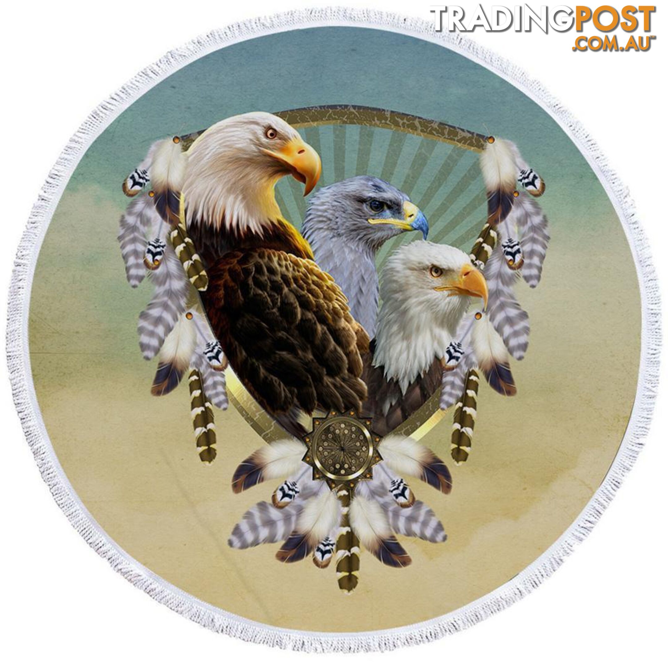 American Eagles Dream Catcher Beach Towel - Towel - 7427046314398