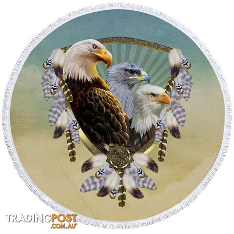 American Eagles Dream Catcher Beach Towel - Towel - 7427046314398