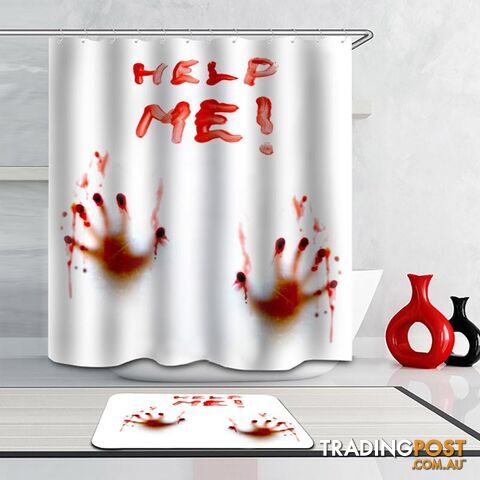 "Help Me(!)" Bloody Hands Shower Curtain - Curtain - 7427005916977