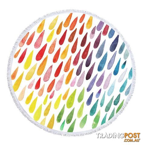 Colorful Rain Drops Beach Towel - Towel - 7427046331319