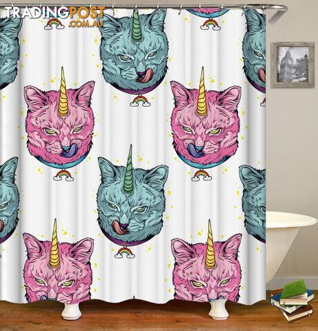 Wild Cat Unicorn Shower Curtain - Curtain - 7427046025034