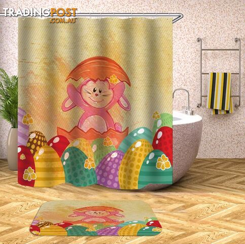 Friendly Easter Bunny Shower Curtain - Curtain - 7427045980549