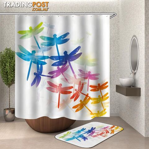Colorful Dragonflies Shower Curtain - Curtain - 7427046123389