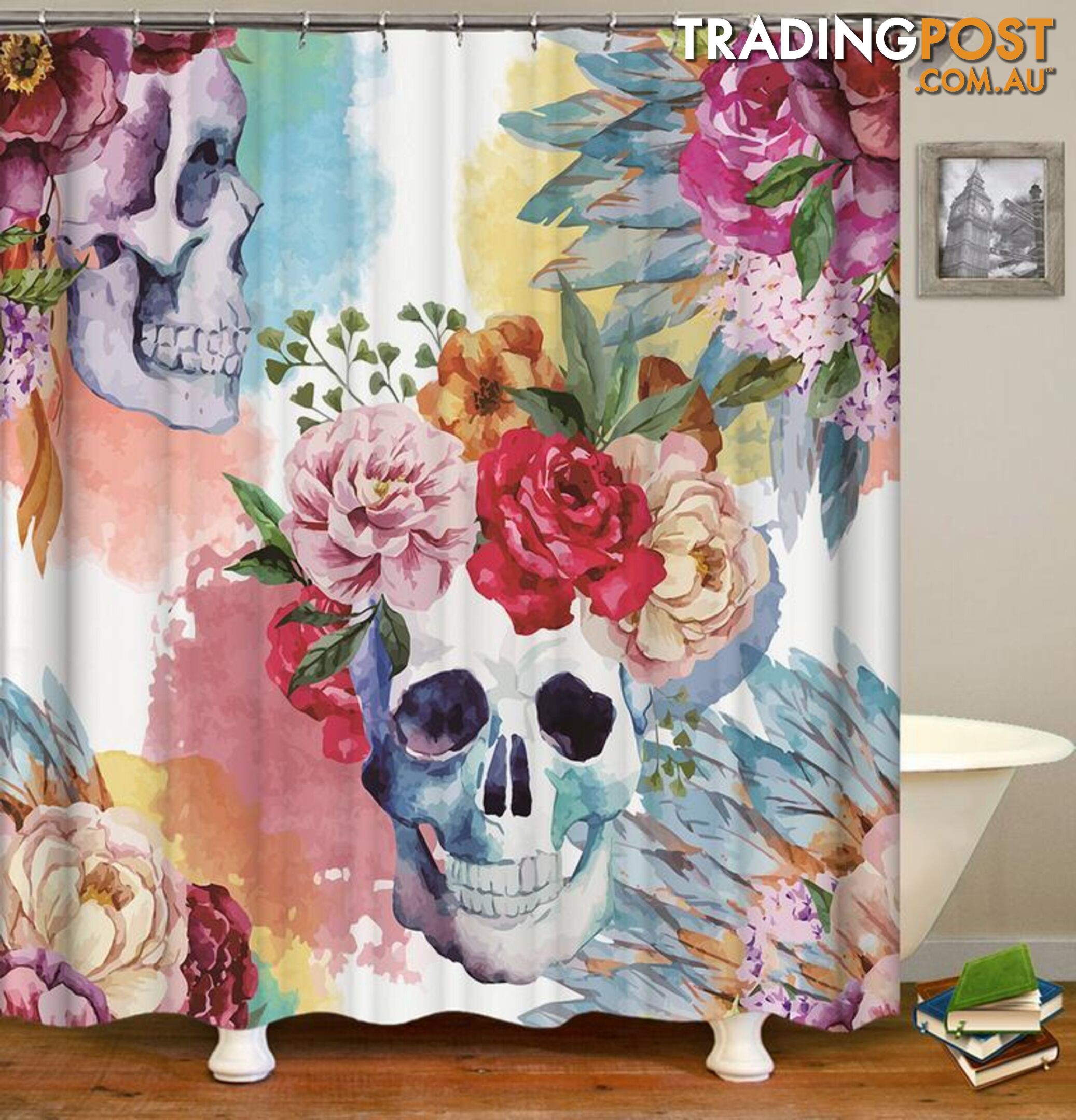 Art Painting Skulls Shower Curtain - Curtain - 7427046043847