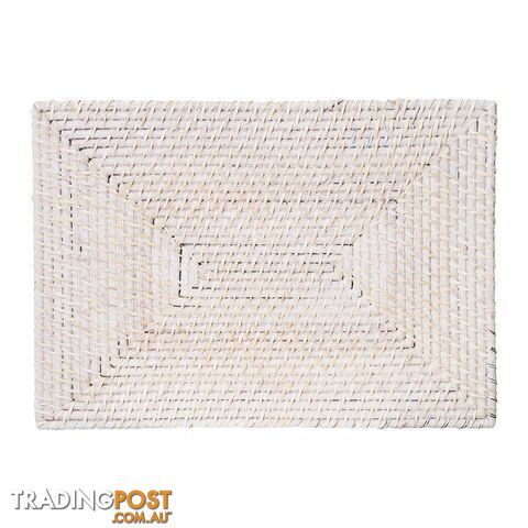 Pacifica Rattan Placemat 45x30cm White Wash - Unbranded - 7427046153461