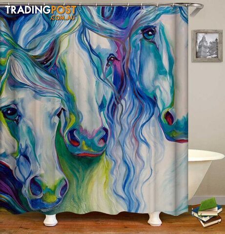 Art Painting Horses Shower Curtain - Curtain - 7427046089654