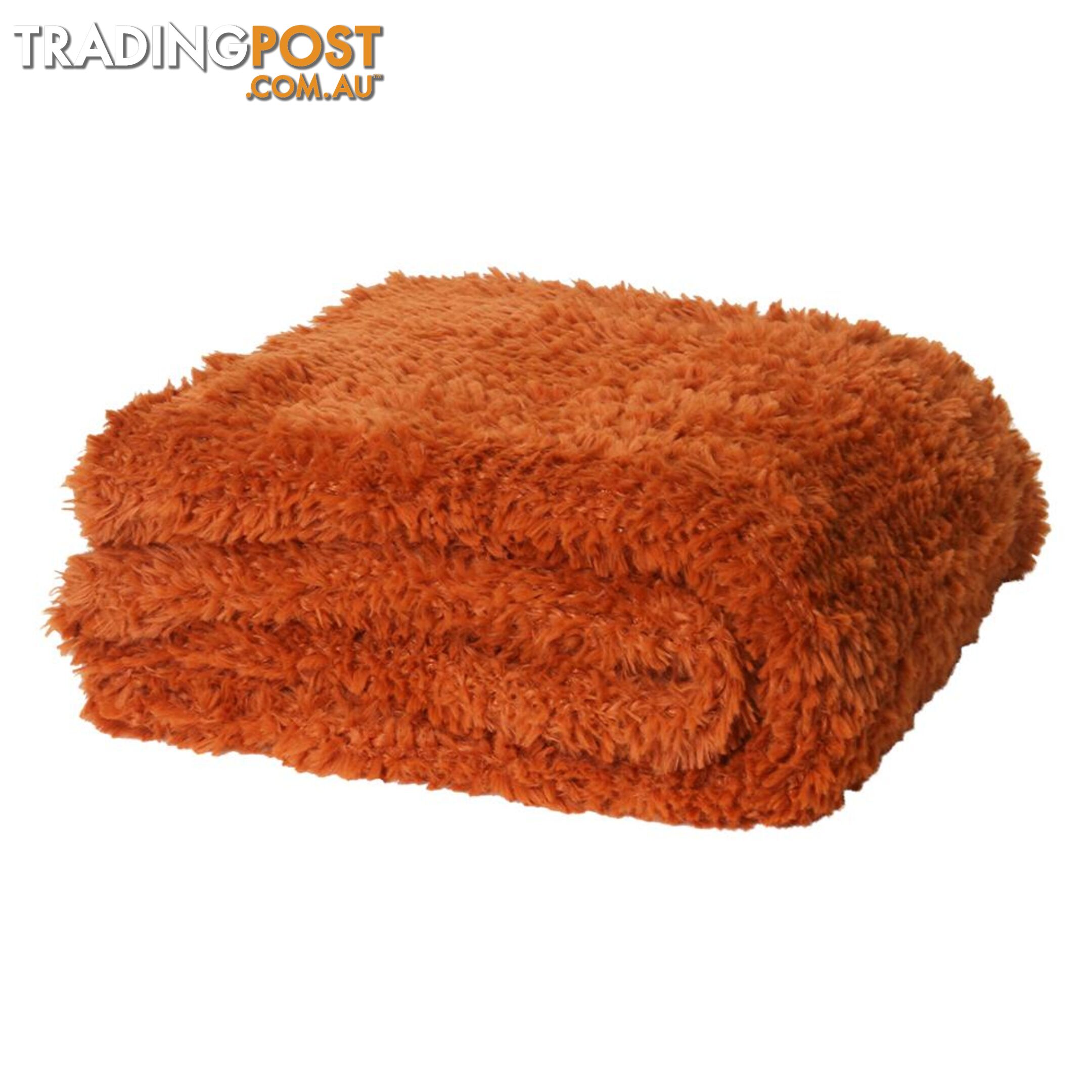 Eve Fur Knitted Throw 130x160cm Amber - Unbranded - 7427046153225