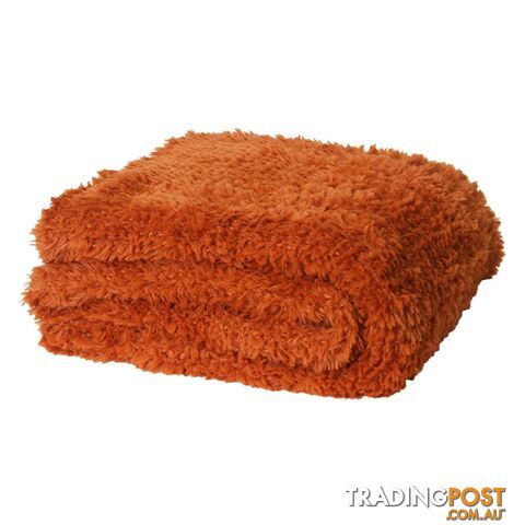 Eve Fur Knitted Throw 130x160cm Amber - Unbranded - 7427046153225
