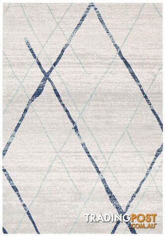 Oasis Noah White Blue Contemporary Rug - Unbranded - 9375321845472