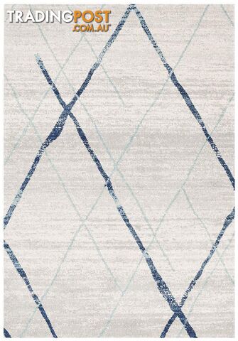 Oasis Noah White Blue Contemporary Rug - Unbranded - 9375321845472