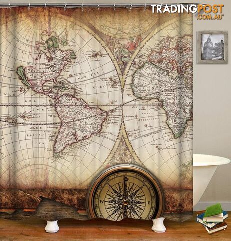 Antiquated World Map Shower Curtain - Curtain - 7427005935534