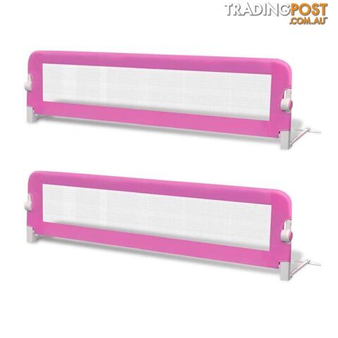 Toddler Safety Bed Rail 2 Pcs Pink 150X42 Cm - Bed Rail - 7427046167970