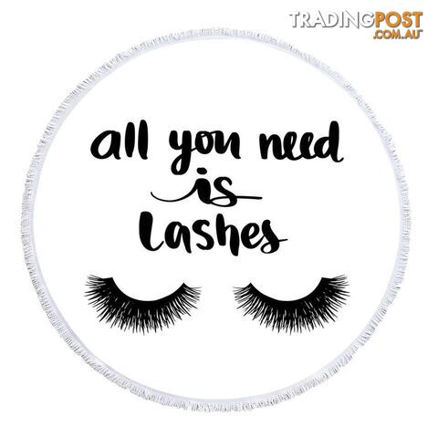 All You Need Is Lashes Beach Towel - Towel - 7427046334358